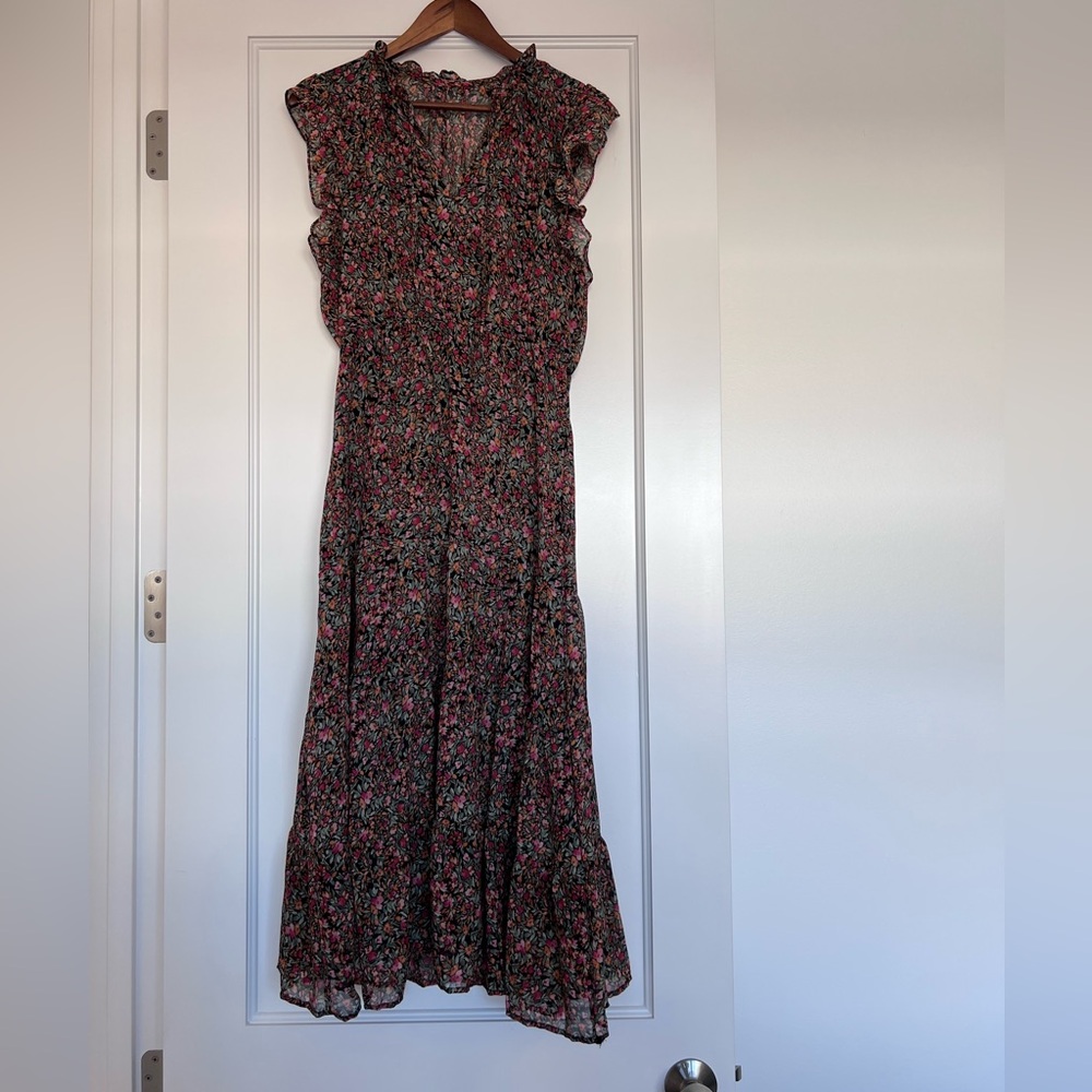 Floral Ruffle Sleeve Dress
